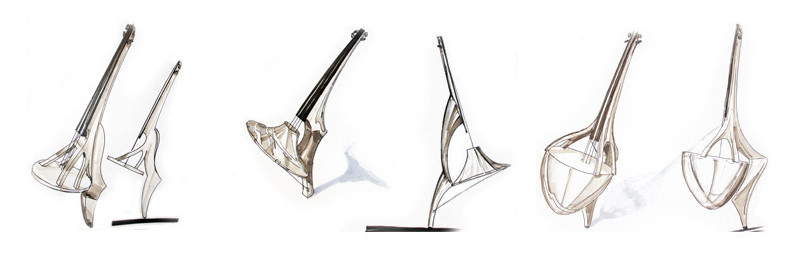 kontrabass resonanzkörperformen mechanismen befestigung steg formensprache design skizzen jonaphon Jonadesign Jona Design Zürich